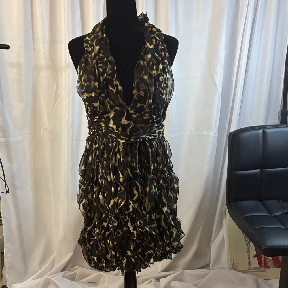 NWT Calvin Klein Black and Brown Mini Dress